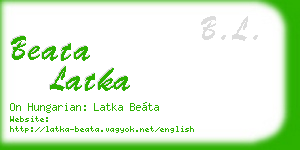 beata latka business card